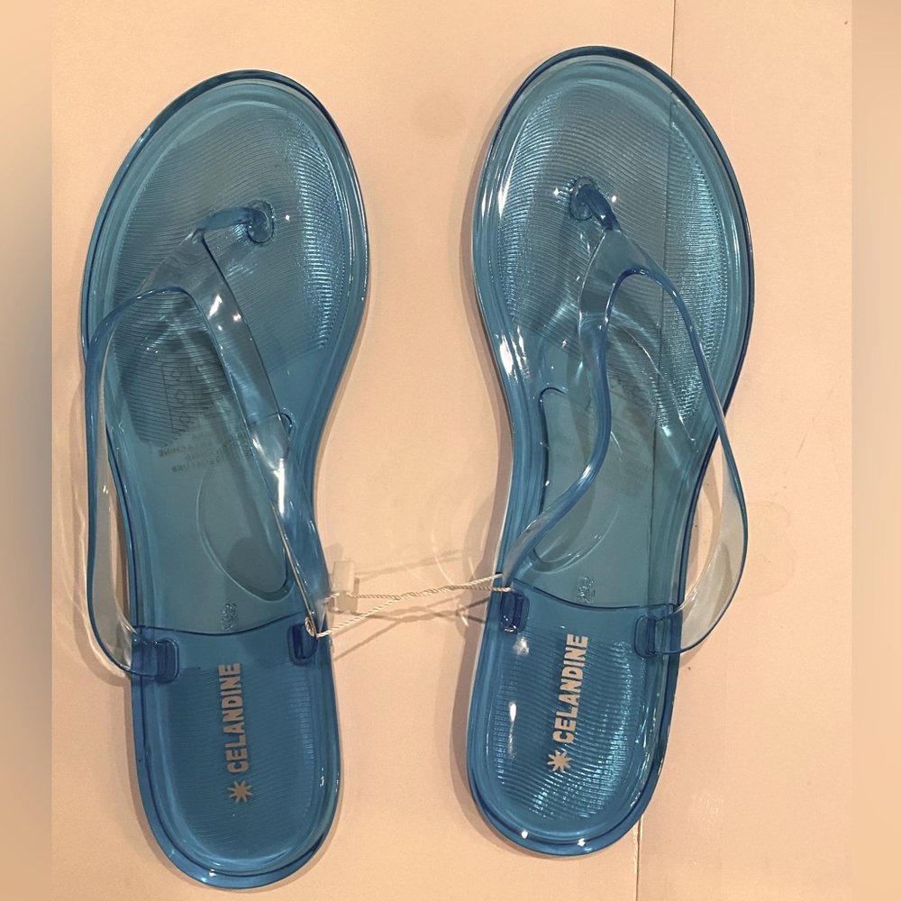 Celandine Sol Jelly flip flops Sandals size 10 Brand new blue